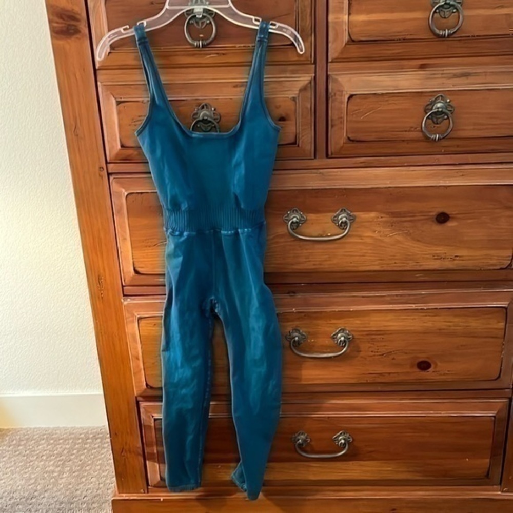 Free People Movement Teal Blue Onesie Size XXS NWOT
